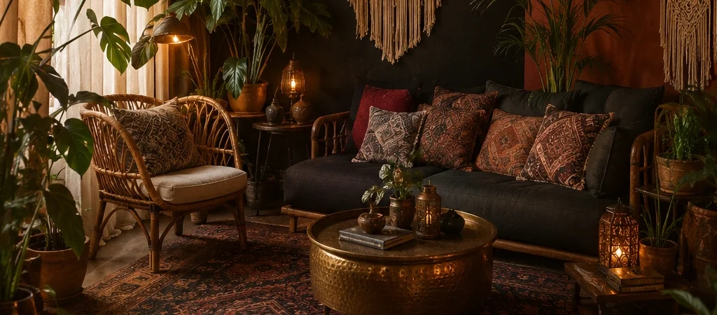 10 Dark Boho Living Room Ideas 2026